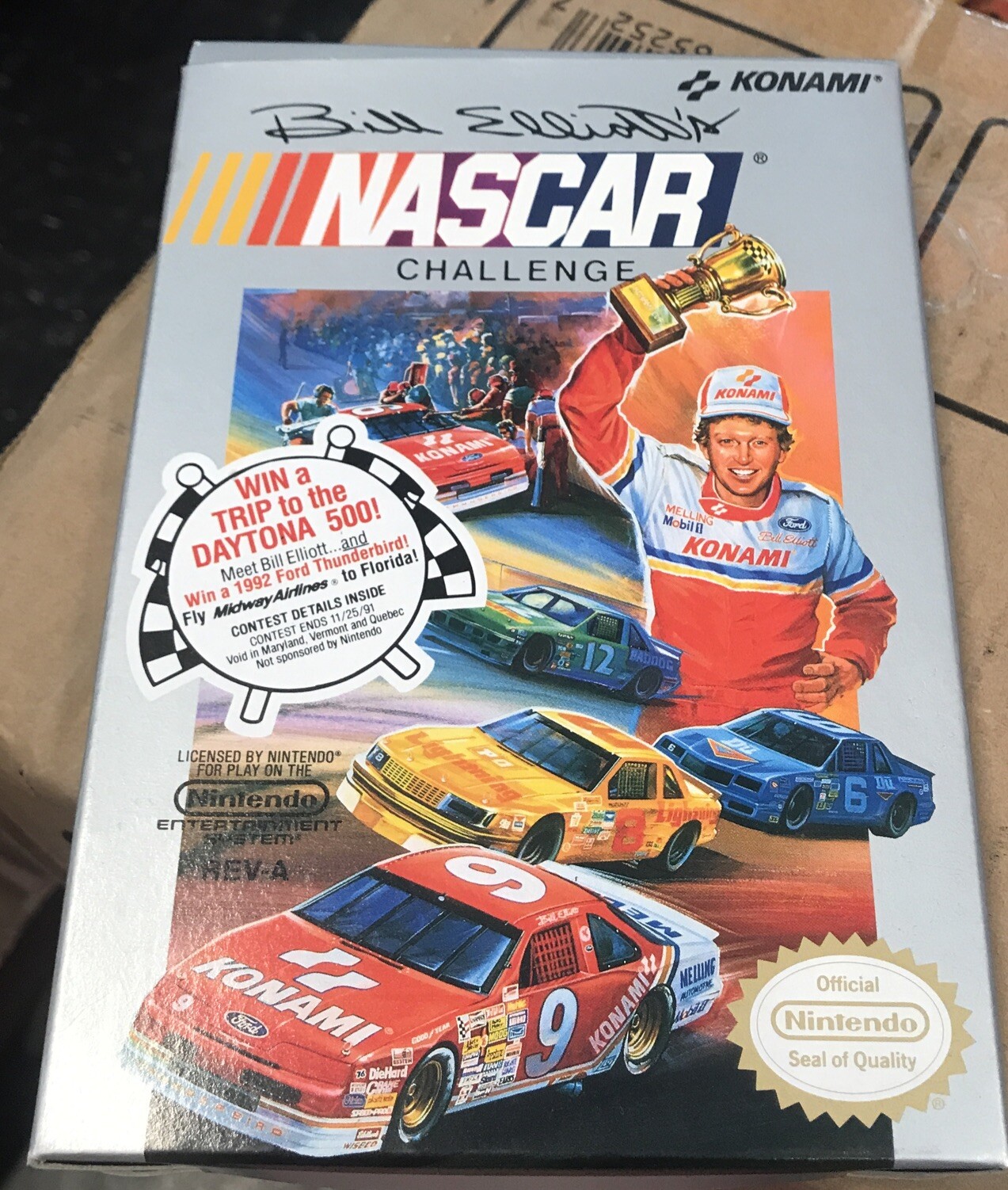 Nintendo NASCAR Racing Bill Elliott Cartridge with Box and Manual X1  