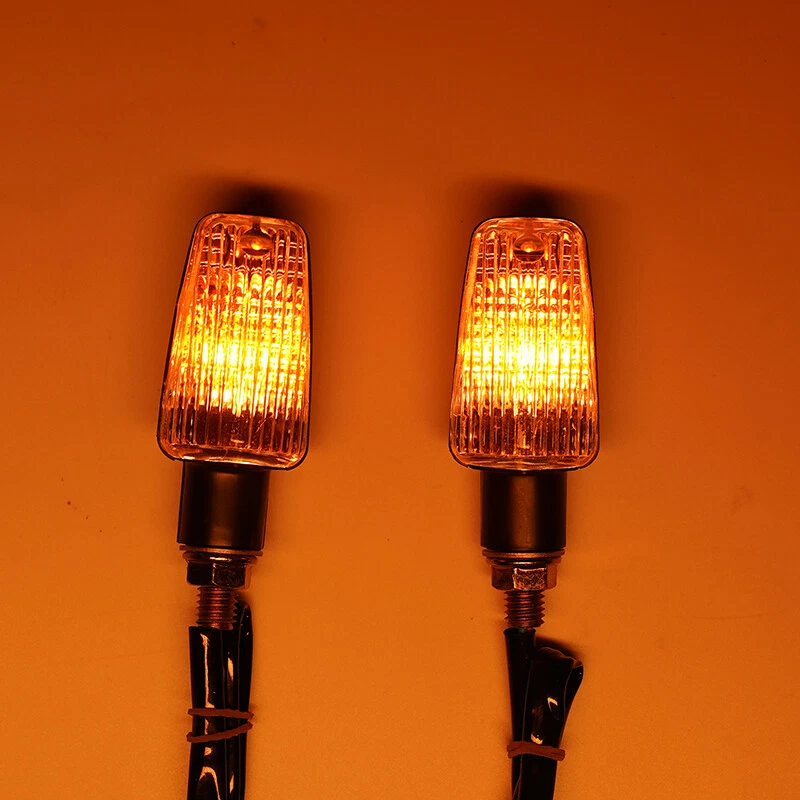 Mini Motorcycle LED Turn Signals Blinker Light Indicator Amber Lamp Clear Lens — 第 3/4 张图片