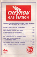 Vintage 1947 Salt Lake City Travel Guide Brochure - Chevron Gas Advertisement