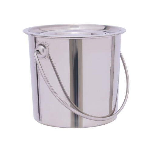 6 Liter Edelstahl Hand Eimer Edelstahleimer Milcheimer Futtereimer mit Deckel - Bild 11 von 14