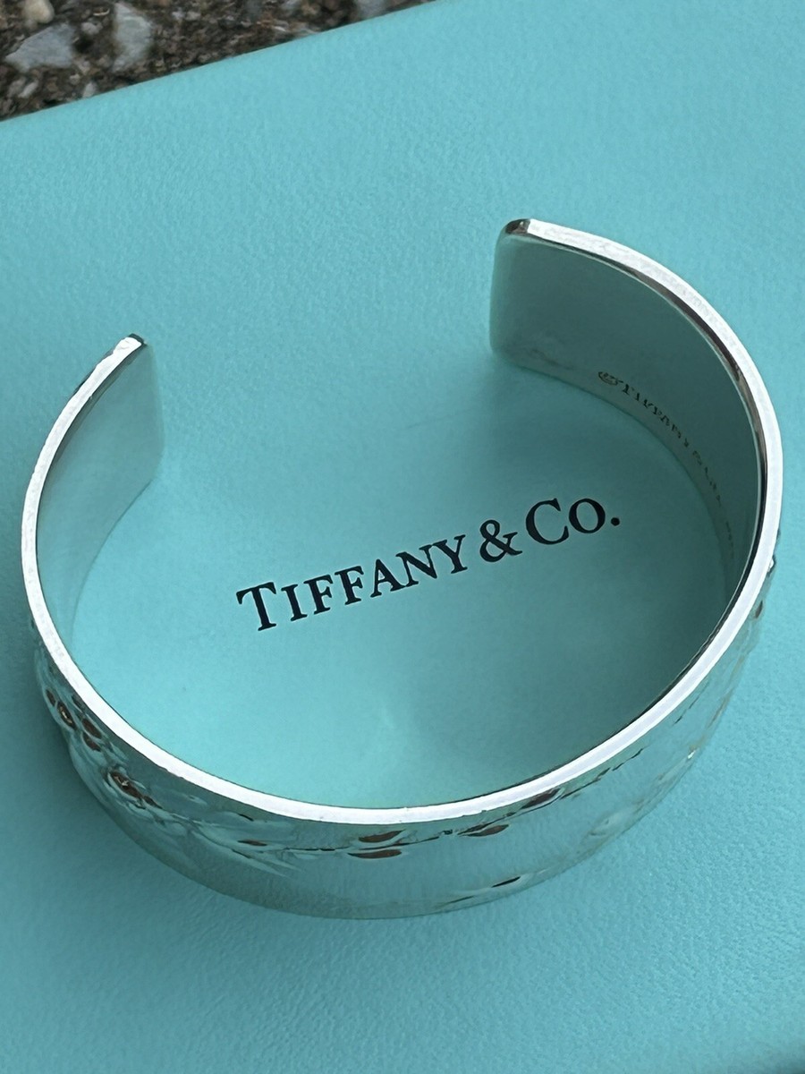 Tiffany & Co Silver Makers Flower Floral Vine WIDE ID Cuff