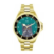 Toff London TLWL-9076 Mens Blue British Shorthair Cat Head Watch