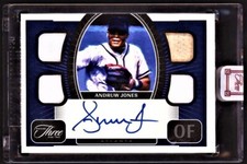 ANDREW JONES-2022 Panini Three and Two (#4/32) QUAD BAT/JERSEY/AUTO/AUTOGRAPH