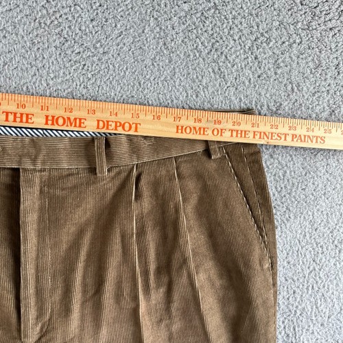 NUOVO Lauren Ralph Lauren pantaloni uomo 42x32 marrone chino velluto a coste dritto plissettato - Foto 13 di 16