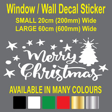 Merry Christmas Tree Window Sticker XMAS Vinyl Art Home Store Wall Decal Decor