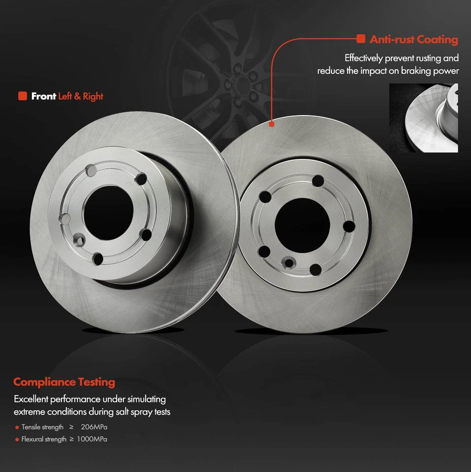 6Pcs Disc Rotors & Ceramic Brake Pad for Land Rover Discovery 1999-2004 Front - Image 4 of 4