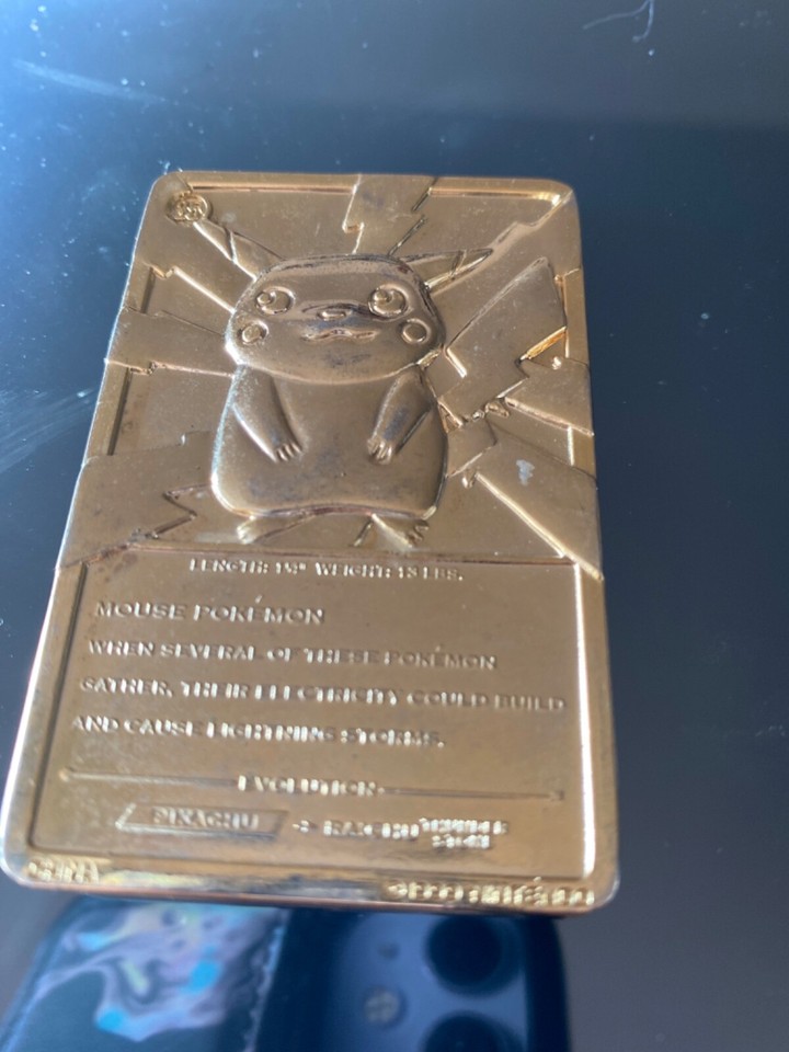 23K Gold Plated Pokemon Pikachu Trading Card 1999 BK EBay 23k-gold-plated-pokemon-pikachu-trading-card-1999-bk-ebay