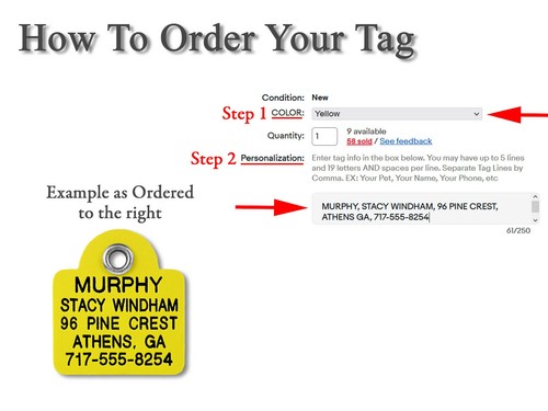 SMALL SQUARE PLASTIC Pet Dog Cat Identification Name Tags-Custom Engraved ID Tag - 第 3/5 張圖片