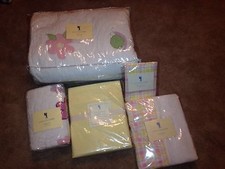 New 7pc Pottery Barn Maggie's Garden Scalloped Twin Quilt Sham Sheet Bedskirt