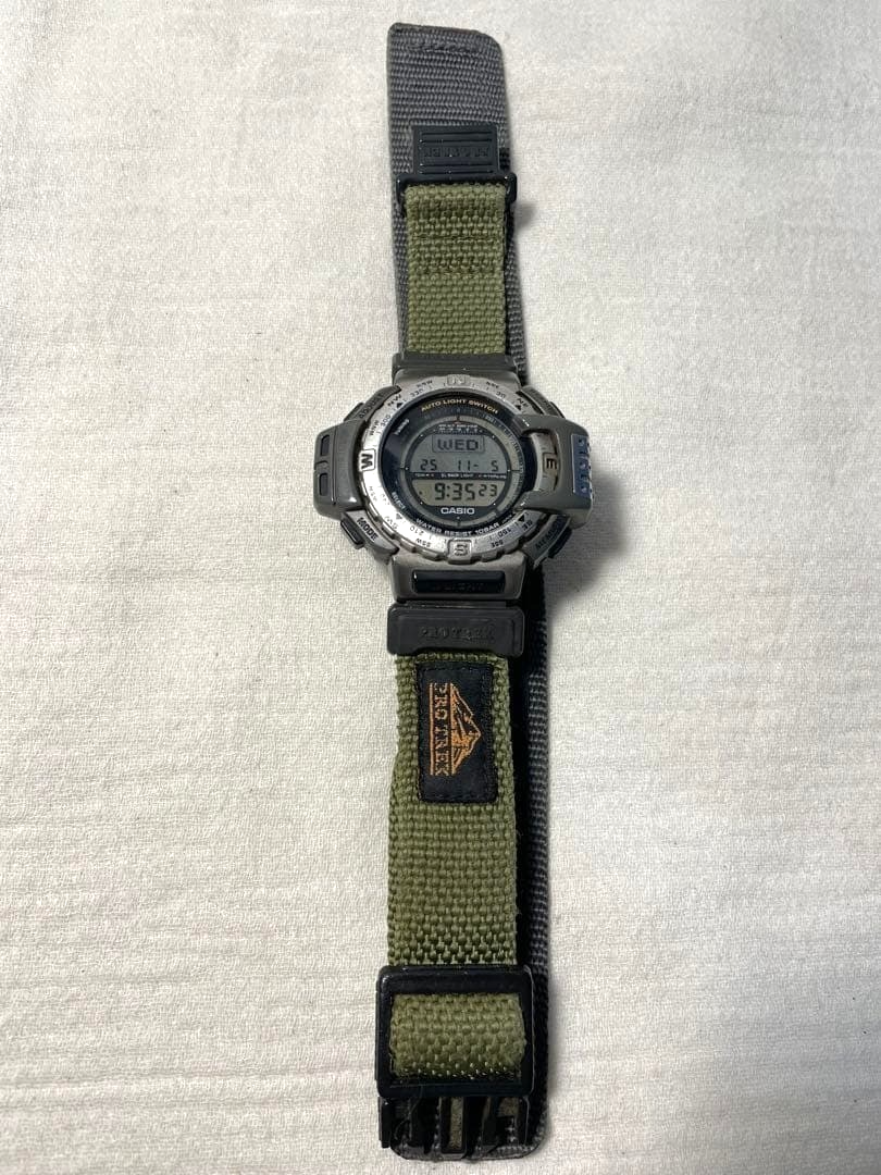 CASIO Pro Trek PRT-411 Titanium Triple Sensor Digital Watch 50mm