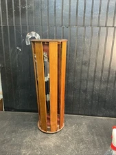 Mid Century Quality Mission Maple  Wood Umbrella Stand 24in X 8.5in