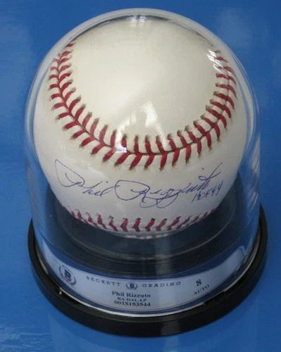 Phil Rizzuto HOF 94 Autograph Signed Baseball Encapsulated Beckett BGS & JSA