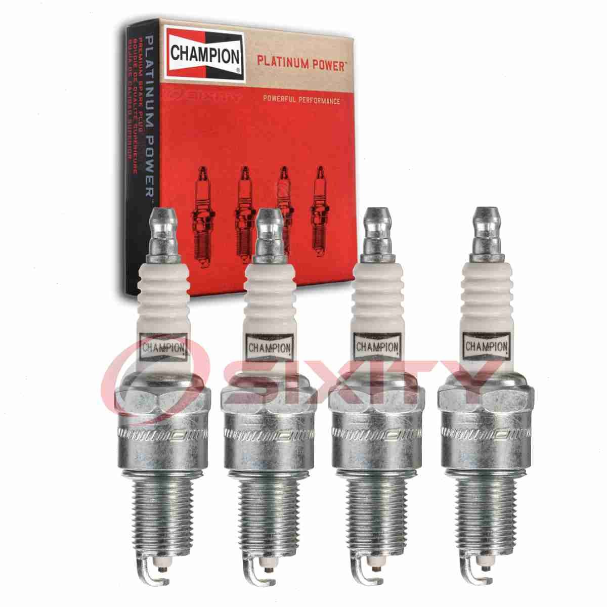 4 pc Champion Platinum Spark Plugs for 1989 Chrysler TC Maserati 2.2L L4 we