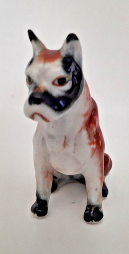 Ancienne figurine boxer en porcelaine chien - 3,25 en haut - Photo 1/9