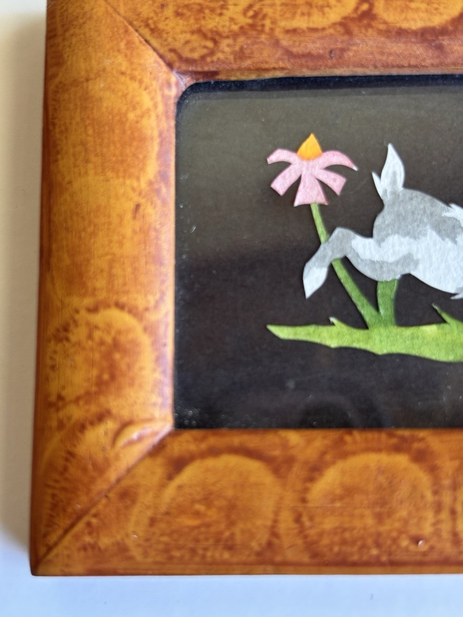 Miniature Bunny Rabbit Handmade Framed Picture Cutting Die Cut