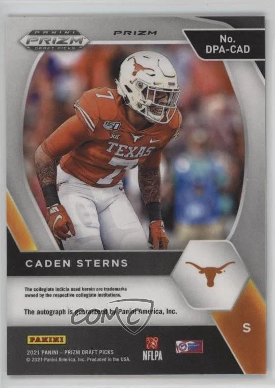 2021 Panini Prizm Draft Picks Orange Ice Caden Sterns #DPA-CAD Auto - Image 2 of 2