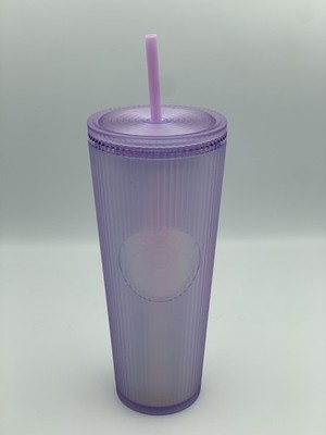 New 2023 Starbucks Tumbler Lilac Iridescent Pleated Soft Touch Venti Tumbler