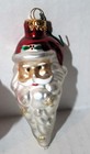 BLOWN GLASS Christmas 3" ORNAMENTS Set of 2 SANTA CLAUS whole & face — photo 6