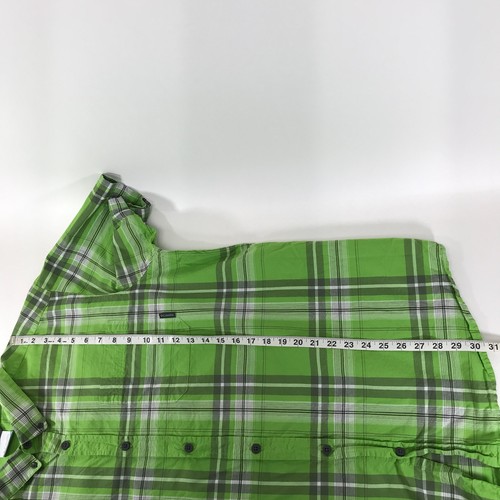 Columbia Regular Fit Button Down Shirt Men's XXL Green Plaid 100% Cotton Casual - Picture 7 of 9