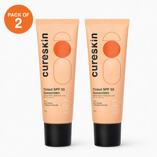 Cureskin Mineral Sunscreen Matte Finish Tinted SPF 50 PA   50g Pack of 2