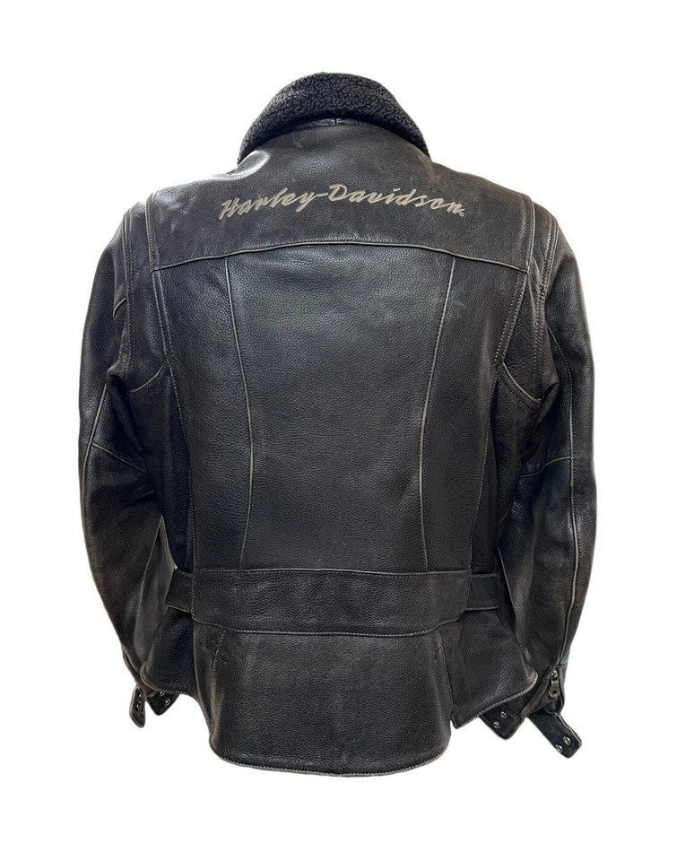 Harley Davidson L FRONTIER Leather Jacket Removable Fur Collar