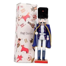  14.8 inch Christmas Decorations Nutcracker Ornaments,Wooden 14.8 Inch Blue
