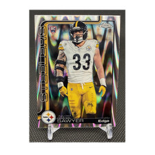 Topps 2025 Chrome Jack Sawyer Steelers Rookie #357 Hologram NFL Football Card. rookie card picture