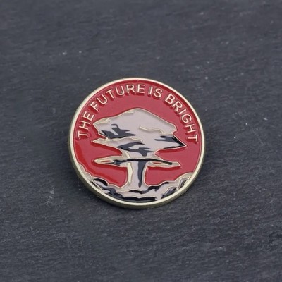 The Future Is Bright Enamel Pin - Mushroom Cloud Atomic Bomb WW3 Atom Explosion