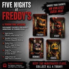 Five Nights at Freddy's Magnet | Freddy Bonnie Chica Foxy 3 x 2 imán de nevera