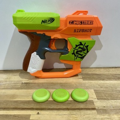 Nerf Zombie Strike Ripshot Disc Blaster With 3 Nerf Discs