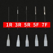 100PCS Tattoo Needles 1R 3R 5R 7F with Needle Caps Permanent Makeup Microblading