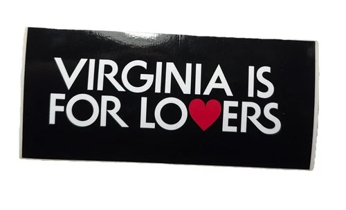 * VIRGINIA IS FOR LOVERS *  OFFICIAL STICKER-THICK VINYL DECAL 3.5" x 7.5"