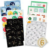 Adventskalender Zahlen Aufkleber & Sticker 1–24 – 6X24 StüCk FüR Diy Adventskale