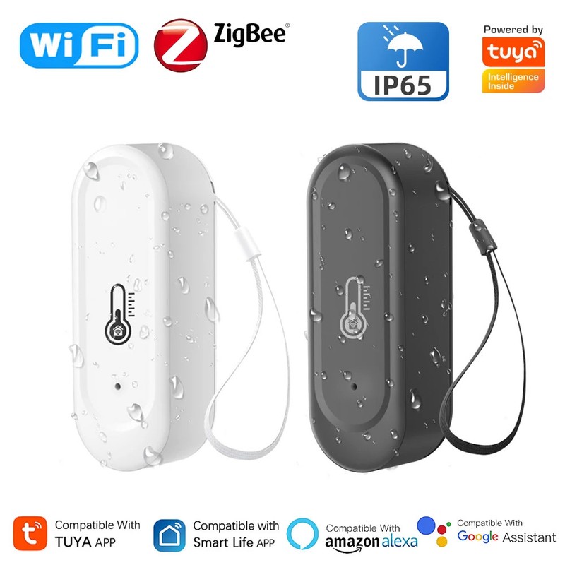Tuya WiFi/Zigbee Smart Temperature Humidity Sensor Outdoor IP65 Waterproof APP R
