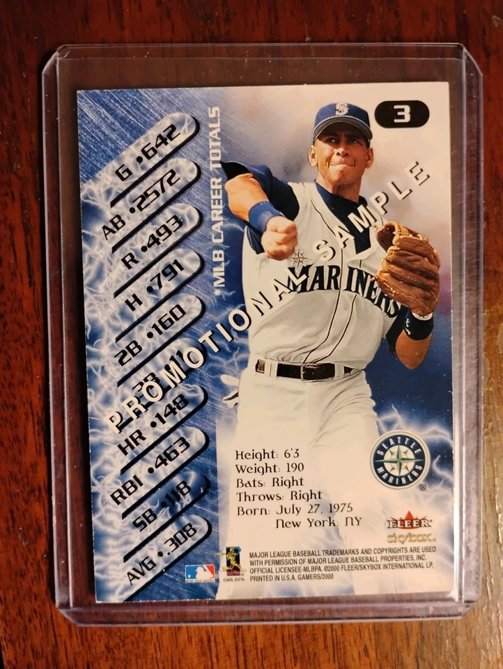 2000 Fleer Gamers Promo Sample Autograph Alex Rodriguez Auto SP/150 - Image 2 of 2