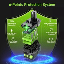 6.0AH Battery For Ryobi 18V One+ Plus P108 RB1850C RB1840C RB18L50 P117 /Charger — image 3