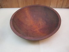 Vintage 13.5" x 12.5" Oval Wooden Dough Biscuit Bread Centerpiece Bowl B8450