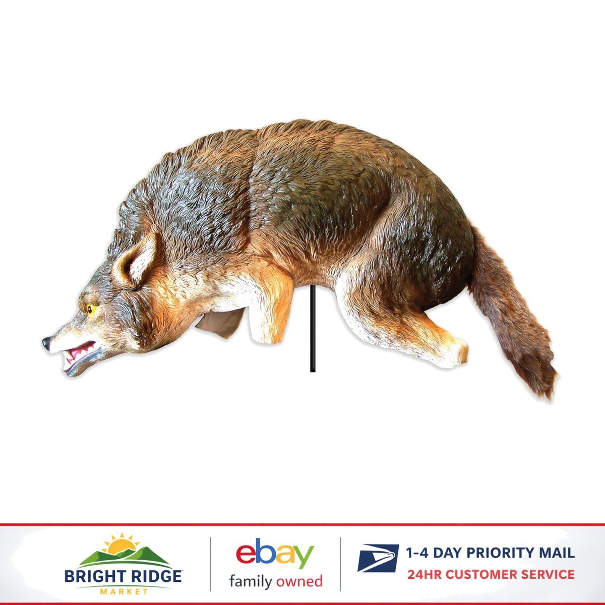 Wind-Powered Coyote Decoy with Realistic Features for Outdoor