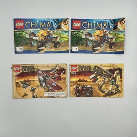 Lot x7 Lego Instruction Manual Books Indiana Jones Pharaohs Quest Chima Technic