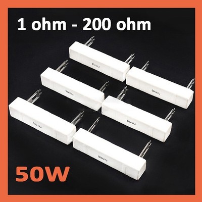 Widerstand 50W 1 Ohm-200 Ohm 5% Zement Widerstände Auswahl Keramik Widerstand