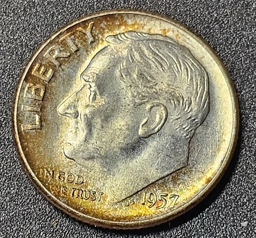 1957-D Roosevelt Dime – Brilliant Uncirculated - 90% Silver Dime