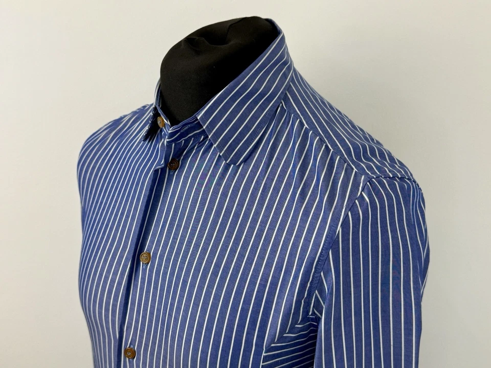 Camisa Vivienne Westwood RAYAS Azul Blanco Inteligente A Medida Talla Pequeña S Foto 4 de 4