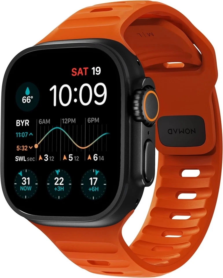 Correa deportiva para Apple Watch | goma fluororor negra 42 mm Foto 3 de 4