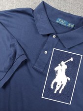 Polo Ralph Lauren Polo Shirt Mens 2XB Big Navy Blue White Pony Big And Tall EUC