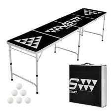 VEVOR 8 ft Portable Beer Pong Tailgate Table Party Drinking Game Carrying Handle
