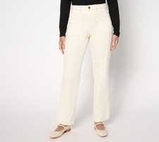 Belle by Kim Gravel Women's Petite Pants 12P TripleLuxe Twill White A655308