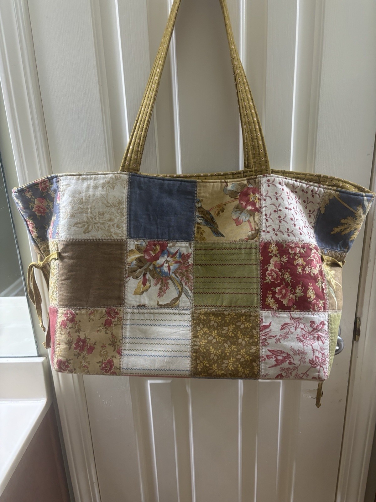 Handmade Quilted Patchwork Multi-Color Large Shou… - image 1