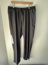 SCRUBSTAR Women s Black Scrub Pants Light Blue Stitch Accents NWT Size XL