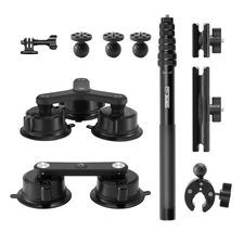 Car Mount Suction Cup Holder with Selfie Stick For Insta360 X5/ X4 DJI OSMO 360