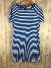 Michael Kors Womens Blue White Striped Short Sleeve T-Shirt Dress Small LOGO